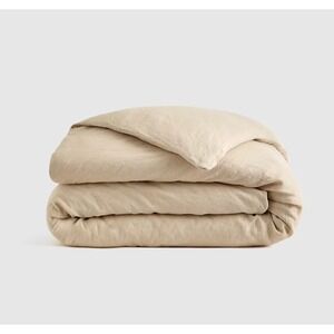 Quince European Linen Duvet Cover Full Queen Size Oat Beige (DUVET COVER ONLY)